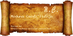 Moduna Cecílián névjegykártya